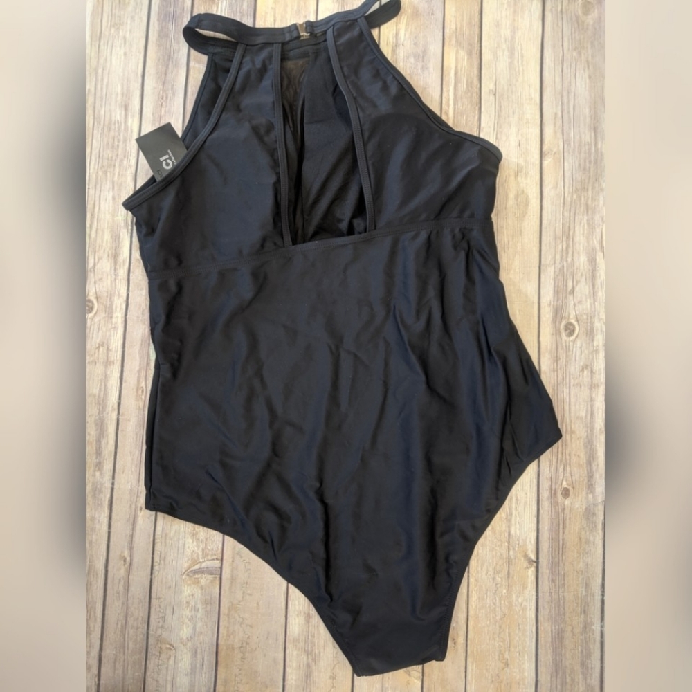 NWT Daci Black One-piece Mesh Plus Swimsuit Sz 18W - Picture 5 of 5